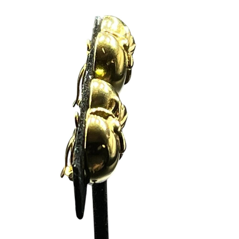 Givenchy Logo Gold tone HEART Shape Clip-On Earrings Vintage - Picture 8 of 8